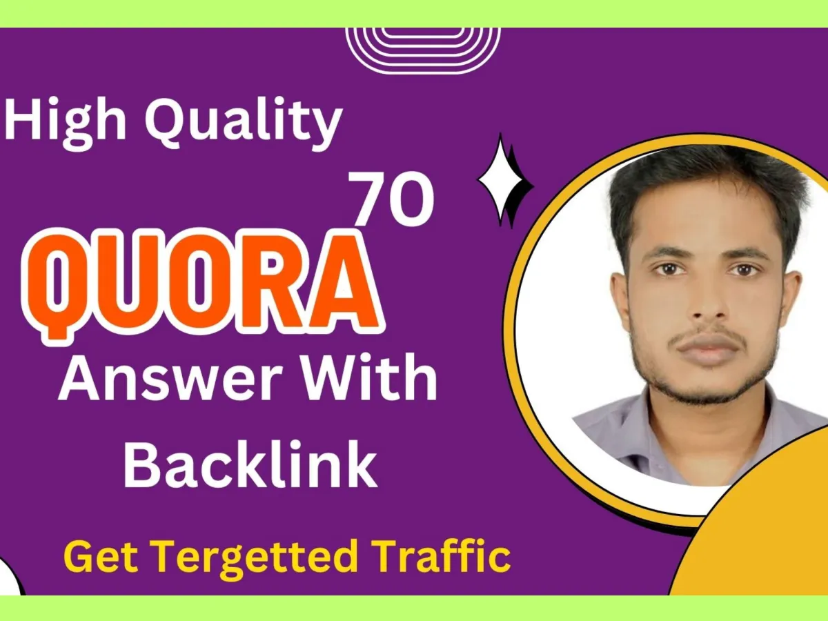 i will Great offer 70 Quora answer with clickable backlinks