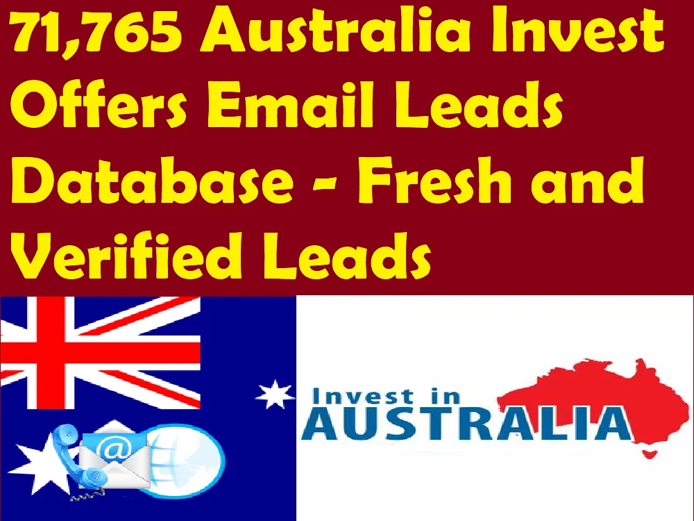 Provide You 71,765 Australia Investment Offers Email Leads Database