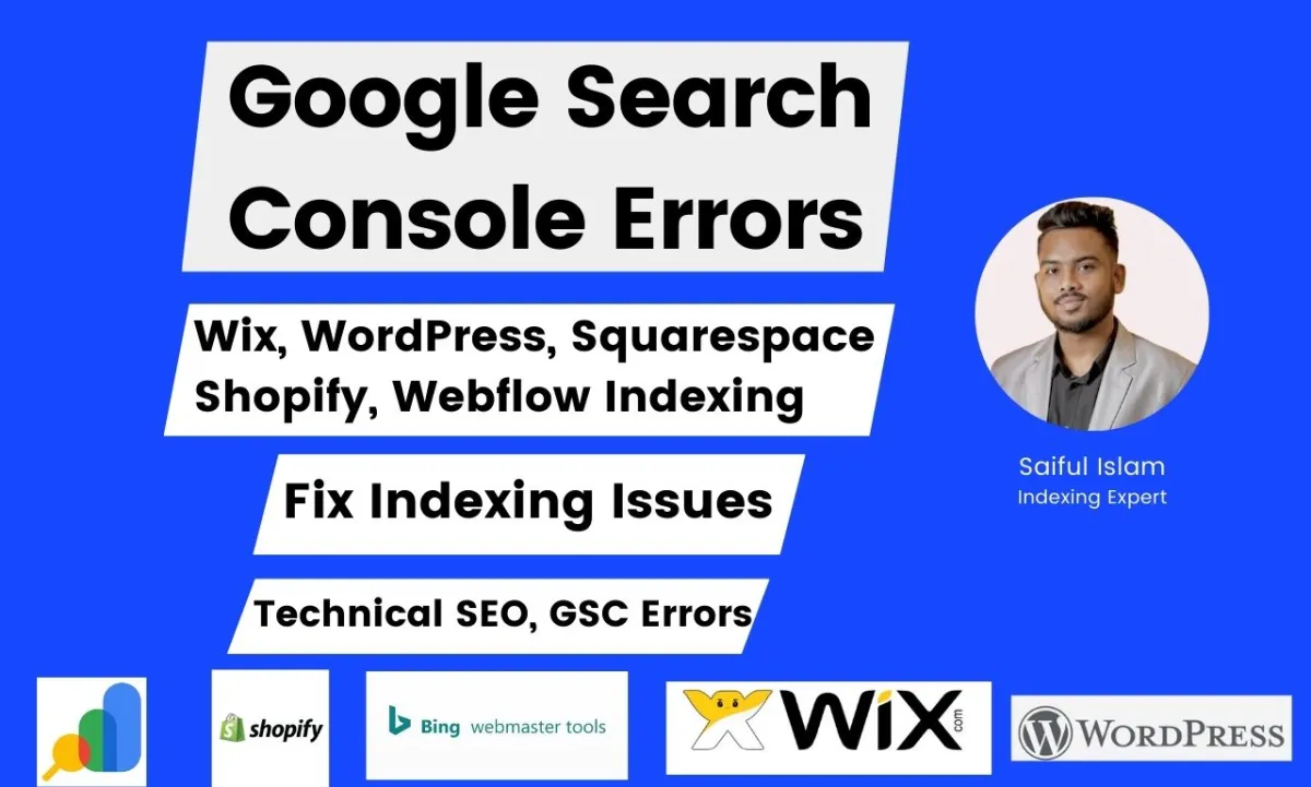 fix google search console errors ,wordpress, wix shopify SEO indexing issues