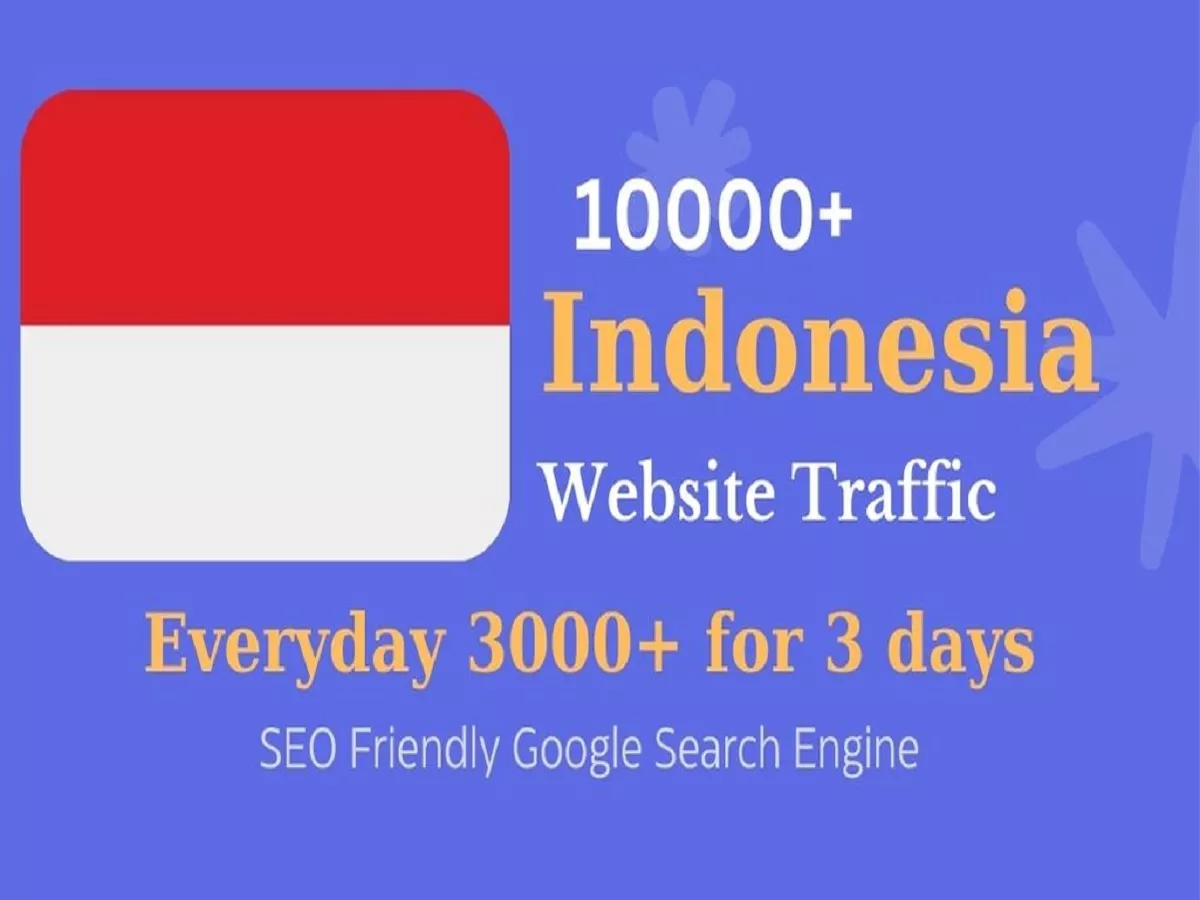 I will deliver 10000 High-quality Indonesia organic web traffic to your website