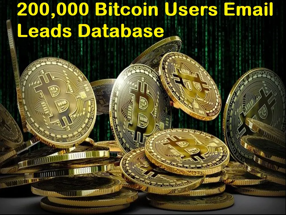 200,000 Bitcoin Users Email Leads Database