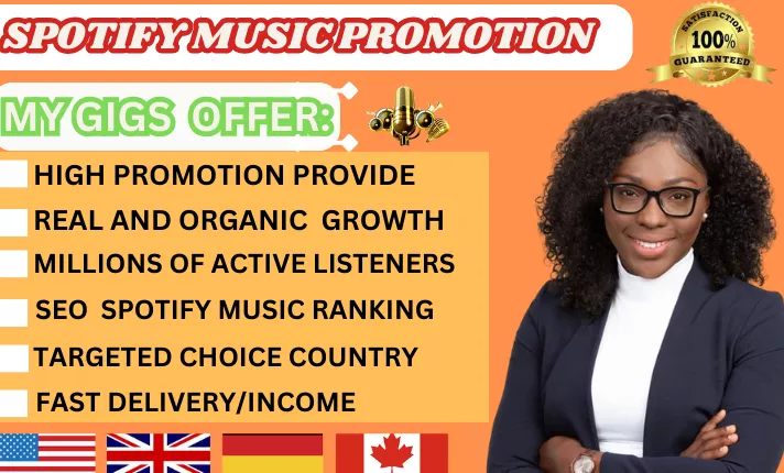 do spotify music promotion, apple music, SoundCloud to my millions of active listeners 