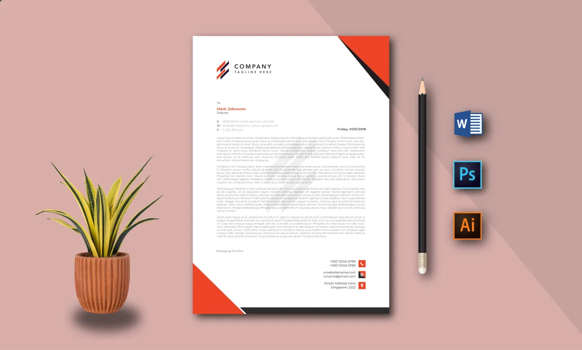  design letterhead in editable word format within 5 hours