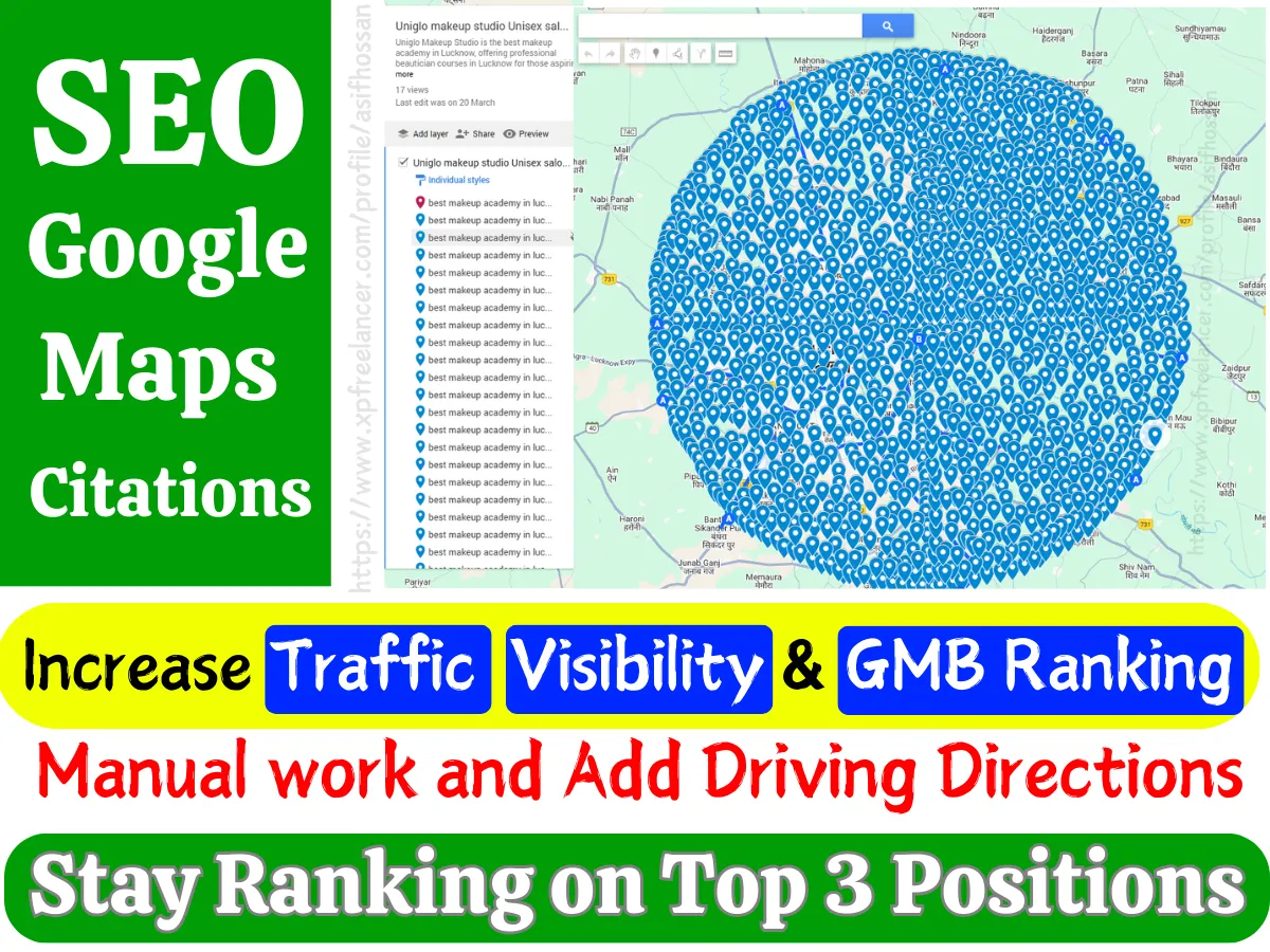 I will do manually google maps citations for GMB Local SEO listing for boost your business on top