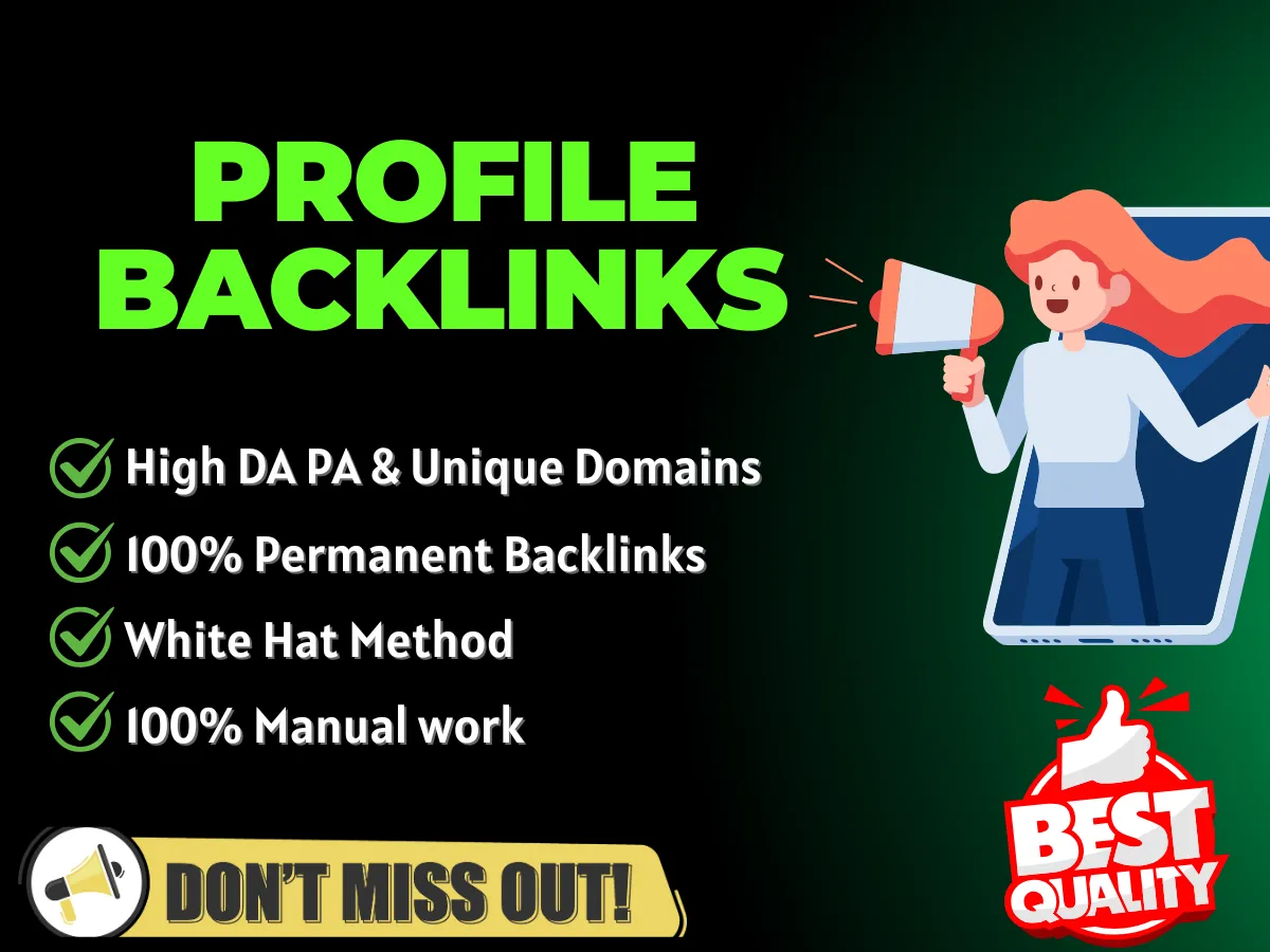 100 Manual Profile Creation Backlinks with Do-Follow Permanent Links to Rank on SERP