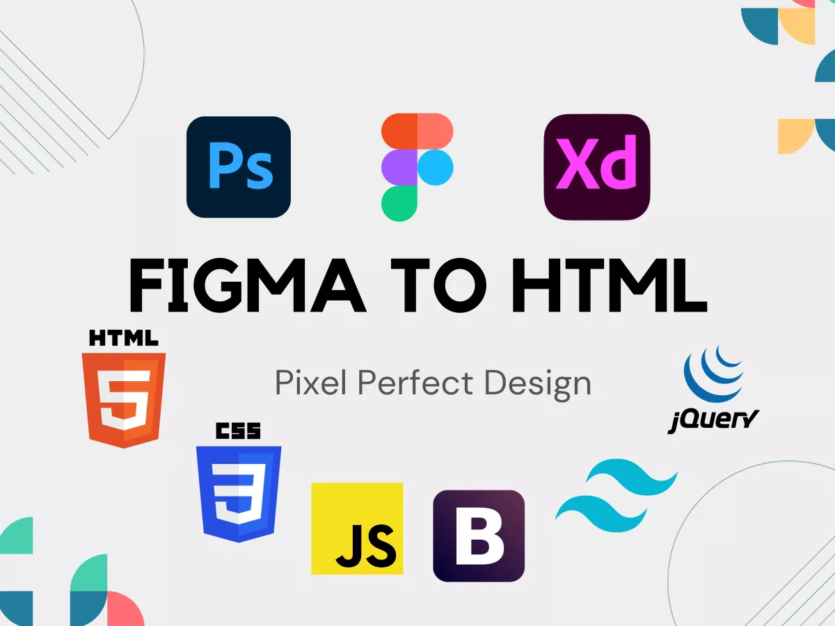 convert Figma to html, PSD to HTML, XD to HTML CSS responsive website design.