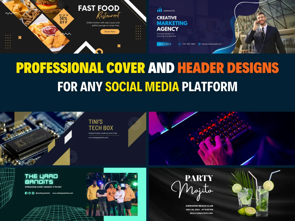 create an eye catching Facebook cover design social media banner