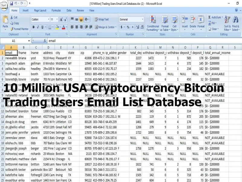 Give You 10 Million Verified And Fresh Bitcoin Email Leads