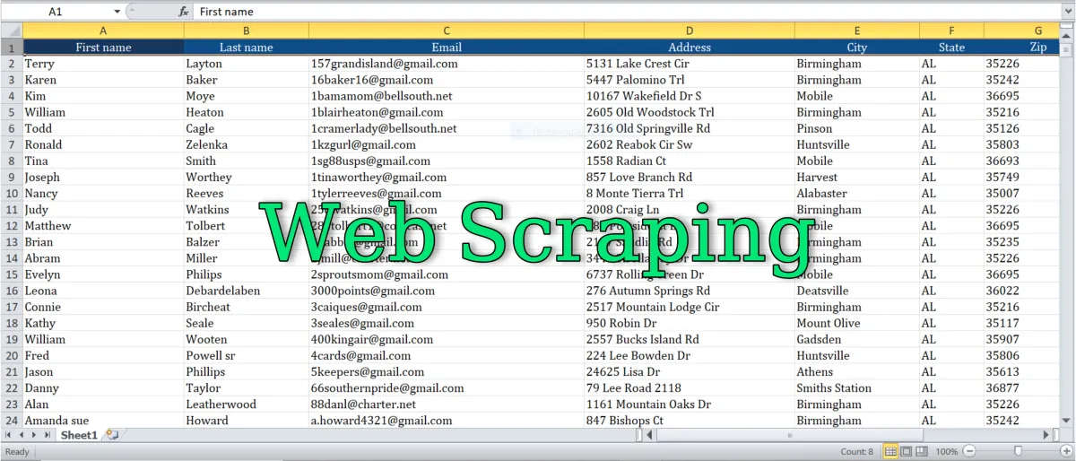 I will do web scraping, website scraping, web scraper in python