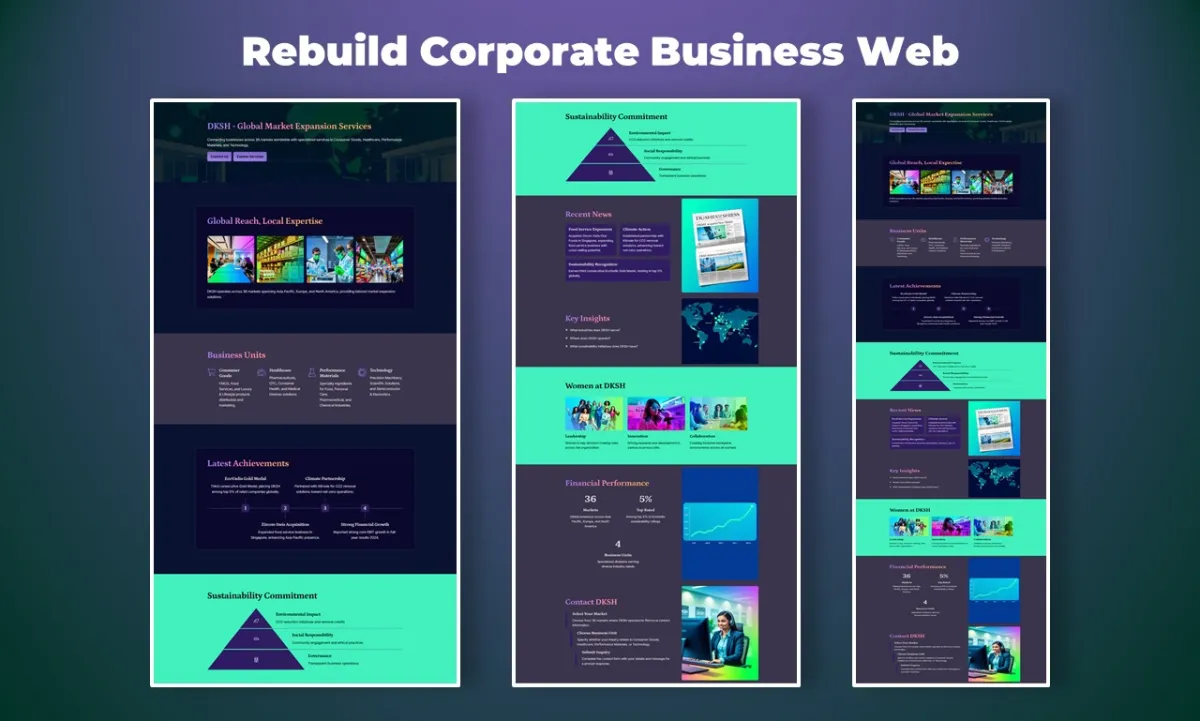create a corporate business or consulting website for all