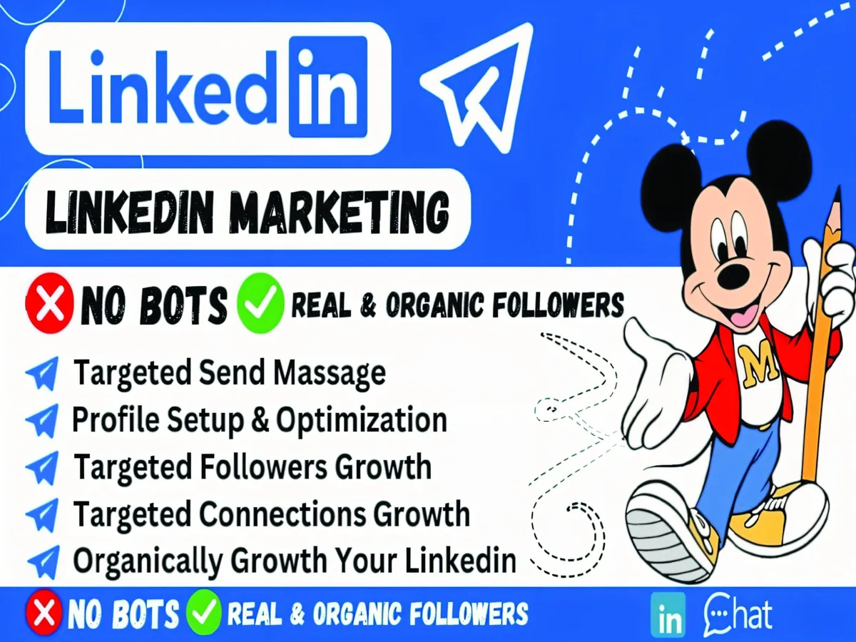 do organic linkedin marketing promotion with real followers or connections