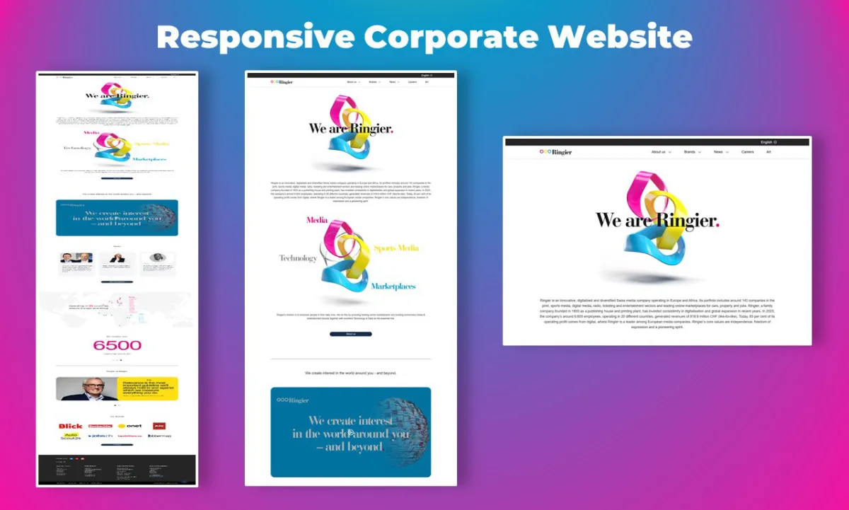 create a corporate business or consulting website for all