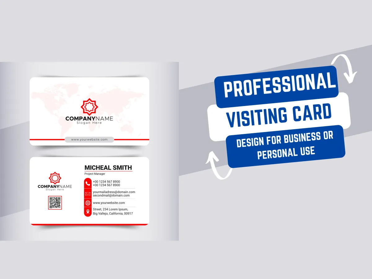 create a professional visiting card for your business or personal use