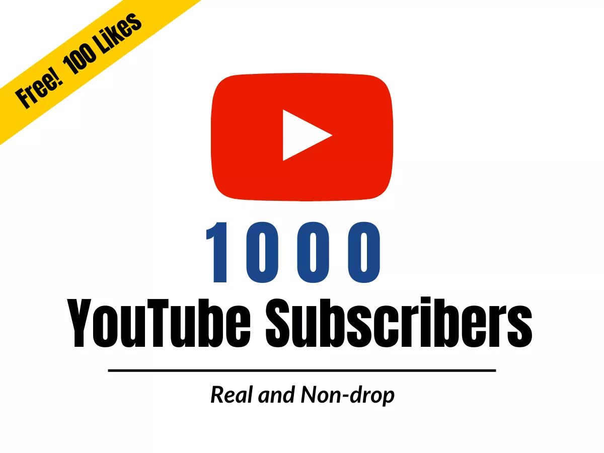 1000 YouTube Subscribers Non-Drop & Real. Lifetime Guarantee.