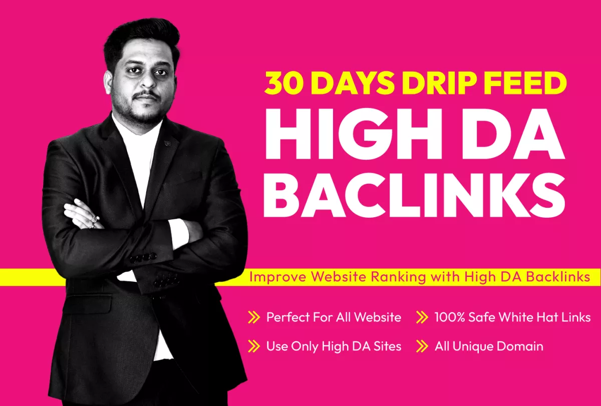 Create Daily 2 Backlinks 30 Days Drip Feed Monthly SEO Service