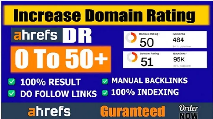 increase domain rating DR 50 ahref