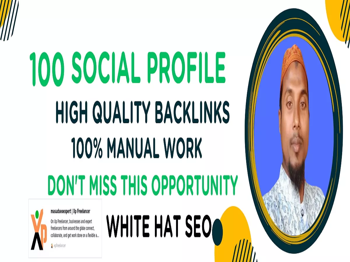 Provide 100 social profile creation Manual PR9 Backlinks Buy 3 Get 1 Free