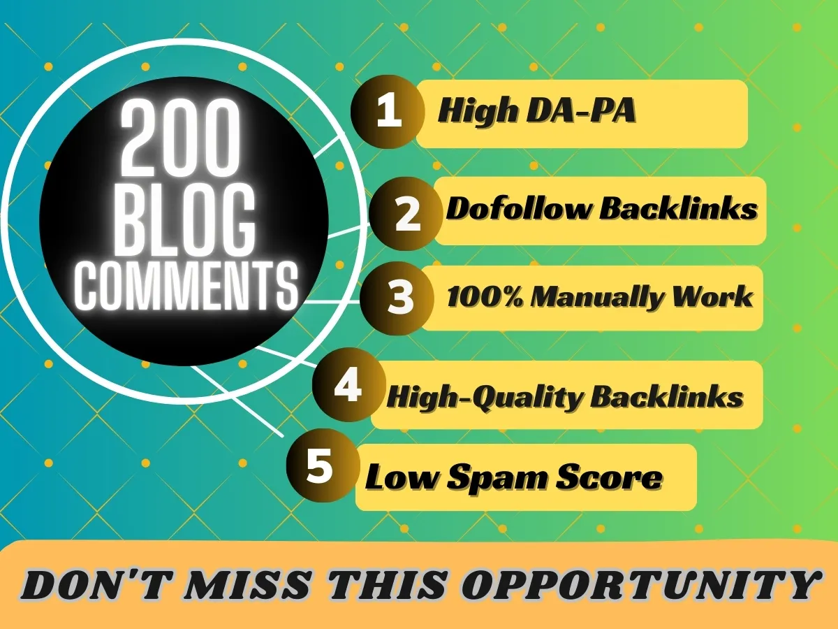 I will Create Manually Blog Comments from High DA PA Sites