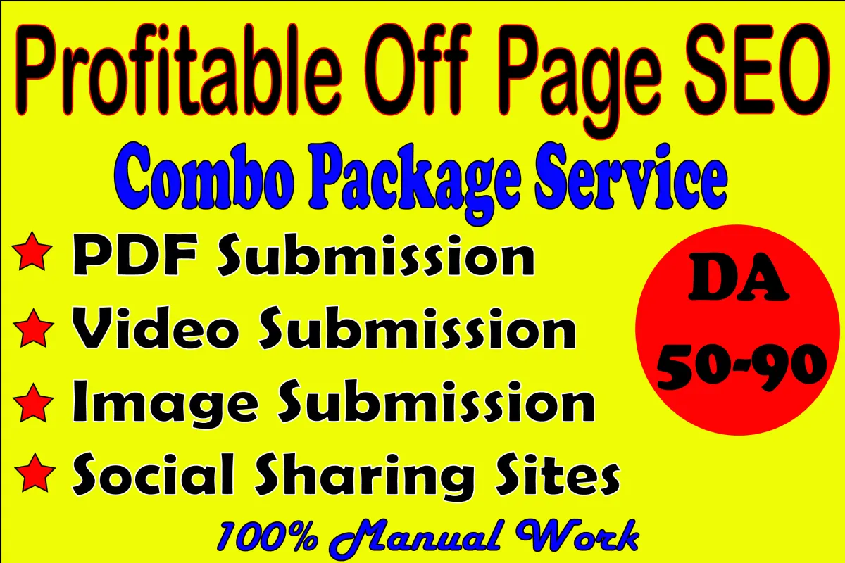 Provide PDF, Image, Video submission & Social Sharing site for off page SEO Package