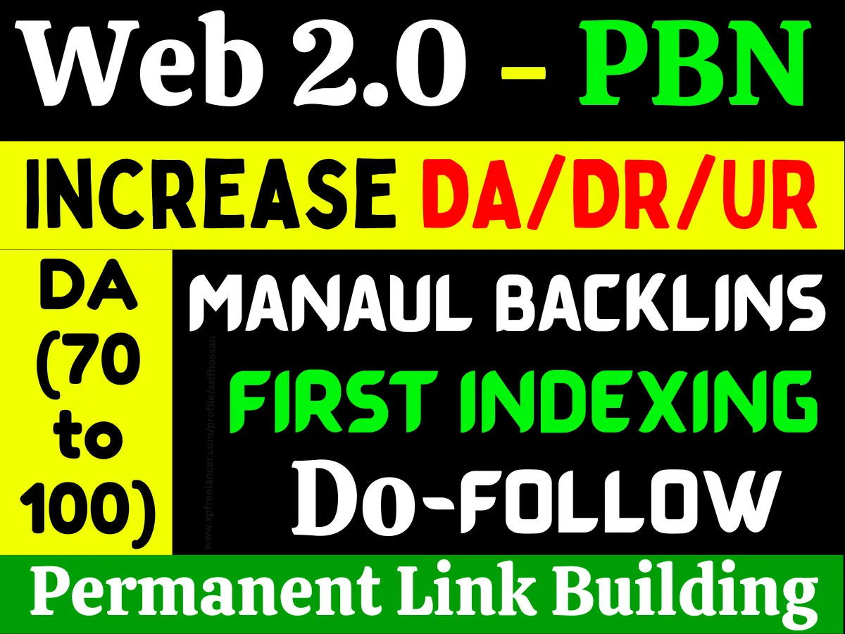 I will create 25 Do-Follow web2.0-PBN contextual backlinks to get ranking Google first page landing