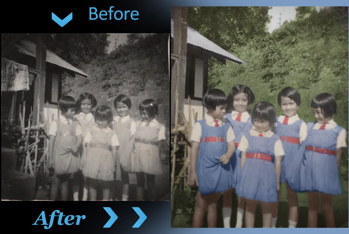 Restore, repair, colorize, fix old damaged photos