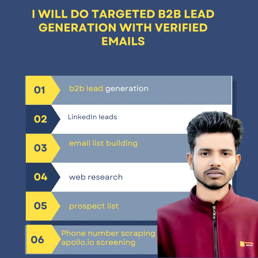 I will do targeted B2B lead generation with verified emails