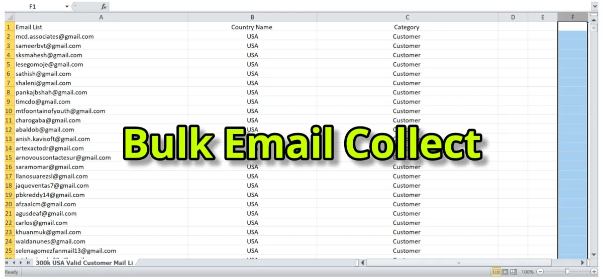 I will do bulk email collection, niche targeted email list