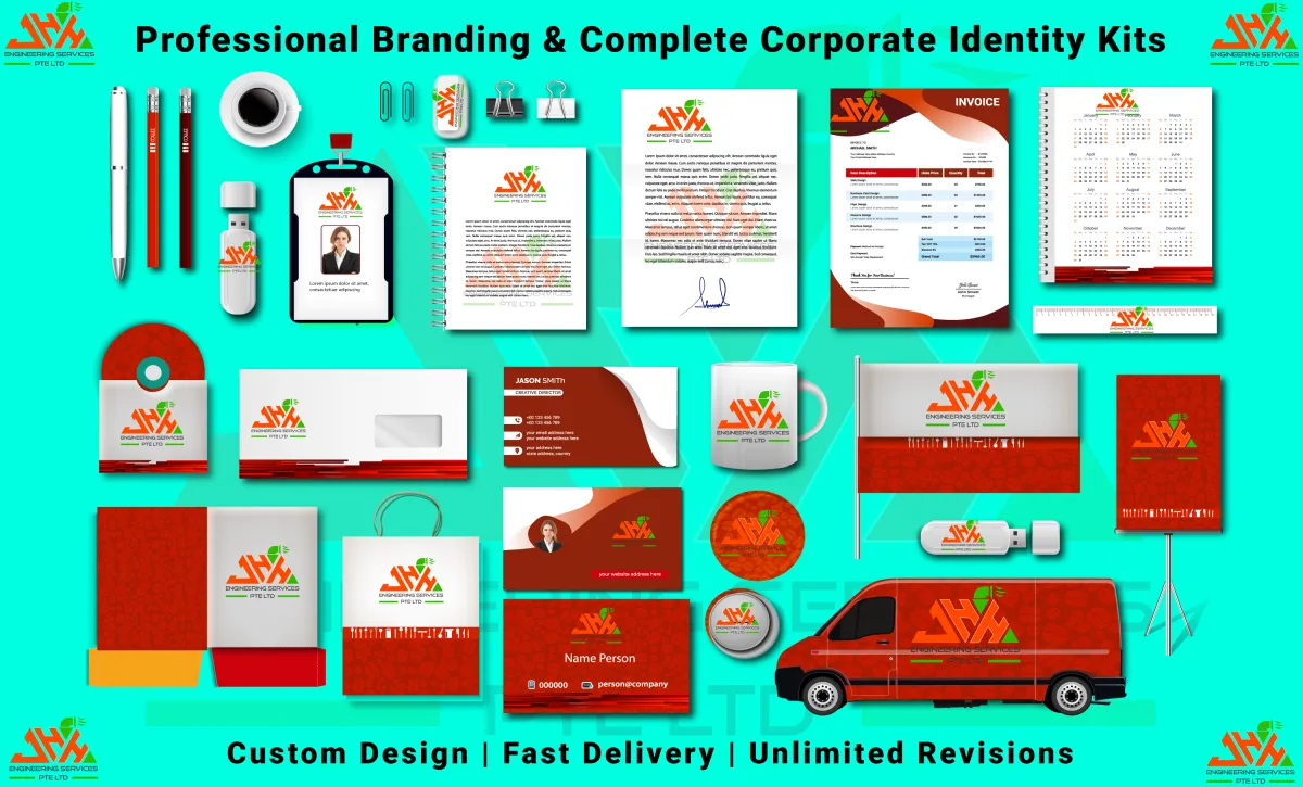 do professional business card, letterhead, invoice, logo & complete stationery design