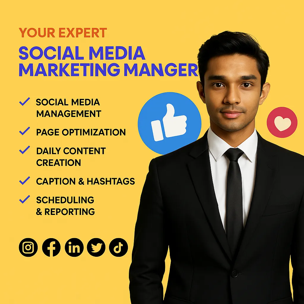 be your social media marketing manager, content creator for posts and ads
