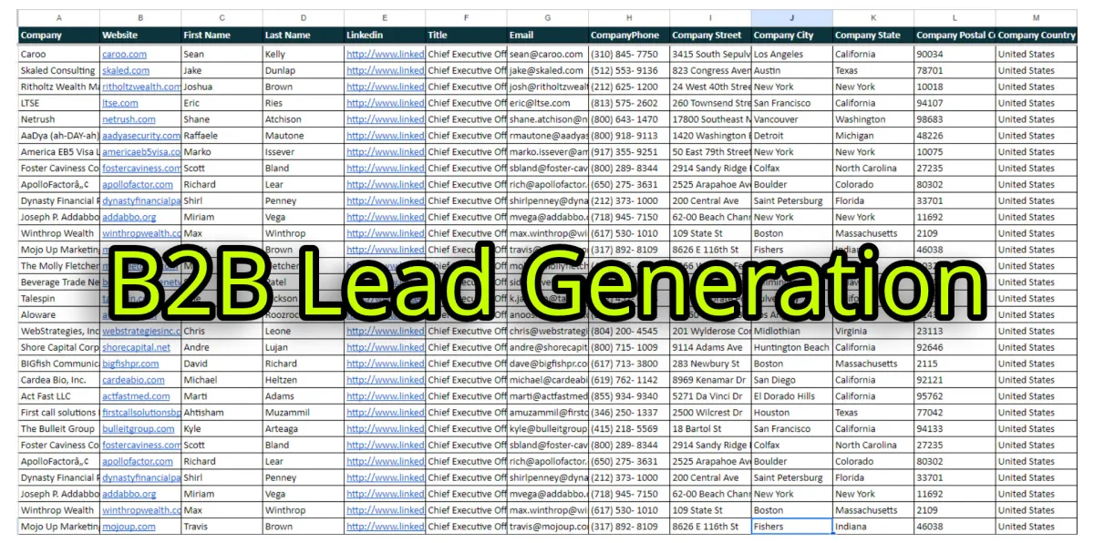 I will do targeted b2b lead generation, linkedIn leads, and email list building