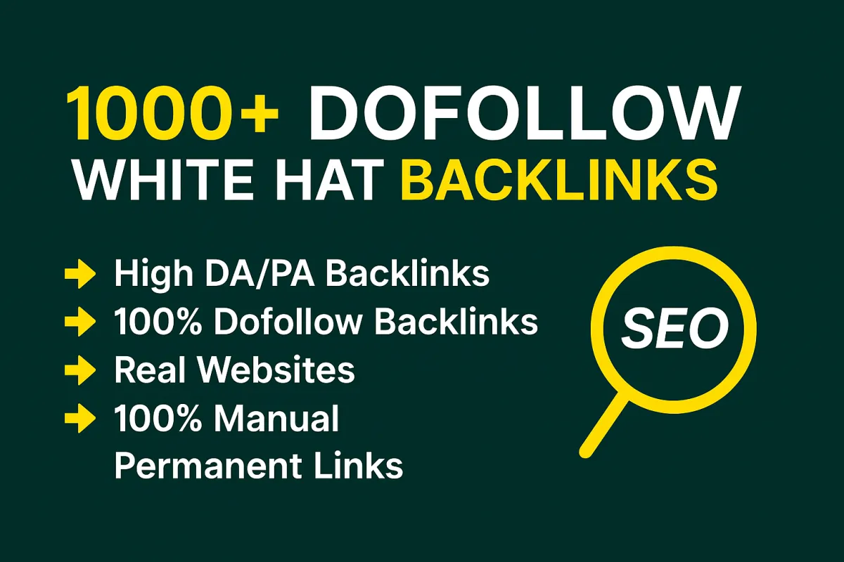 You will get 1000 Contextual SEO dofollow Backlinks For Google Top Ranking
