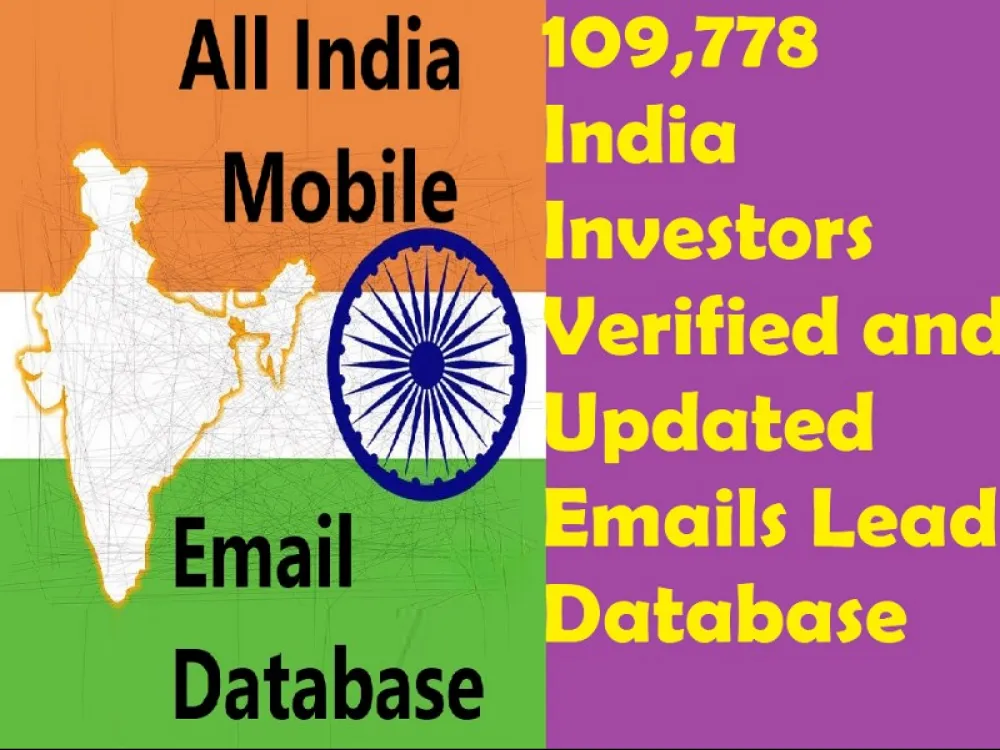 Give You 109,778 India Investors Verified and Updated Emails Leads Database