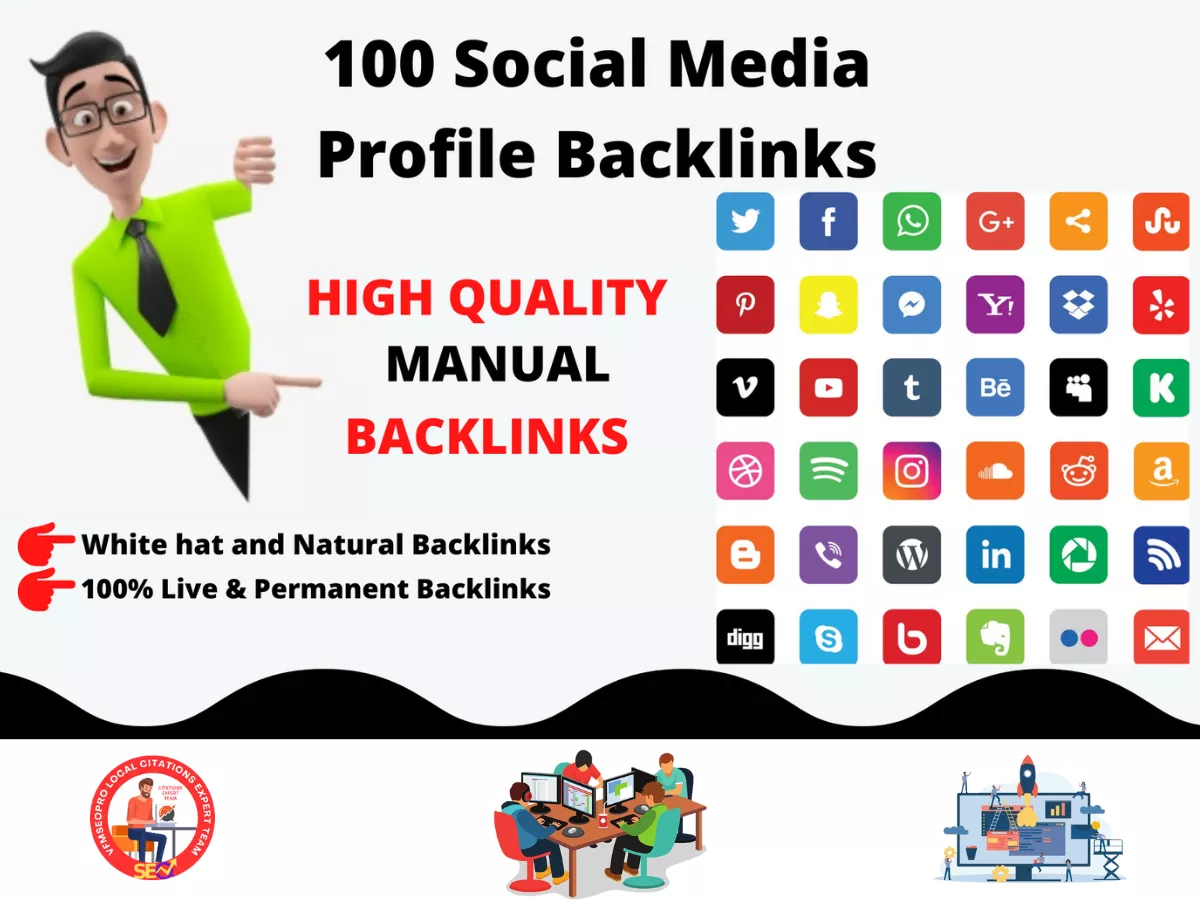 I will Create Manually PR9 100 High Authority Profile Backlinks