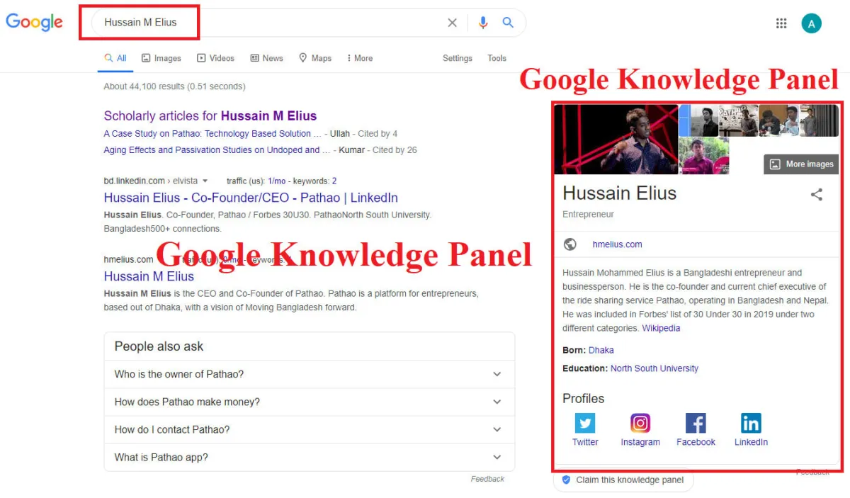  create a verified google knowledge panel for individuals and businesses