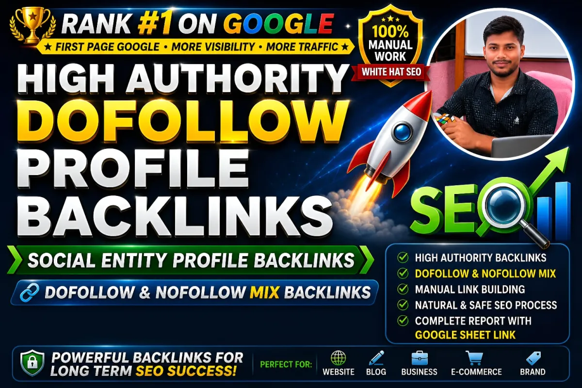 I will provide high DA dofollow profile backlinks for SEO and rankings