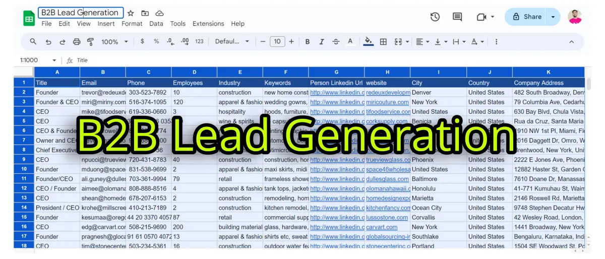 do targeted b2b lead generation, linkedIn leads, and email list building