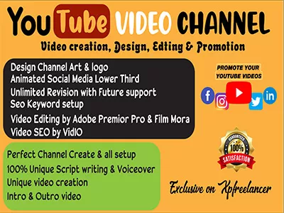 create, setup, design and optimize youtube channel
