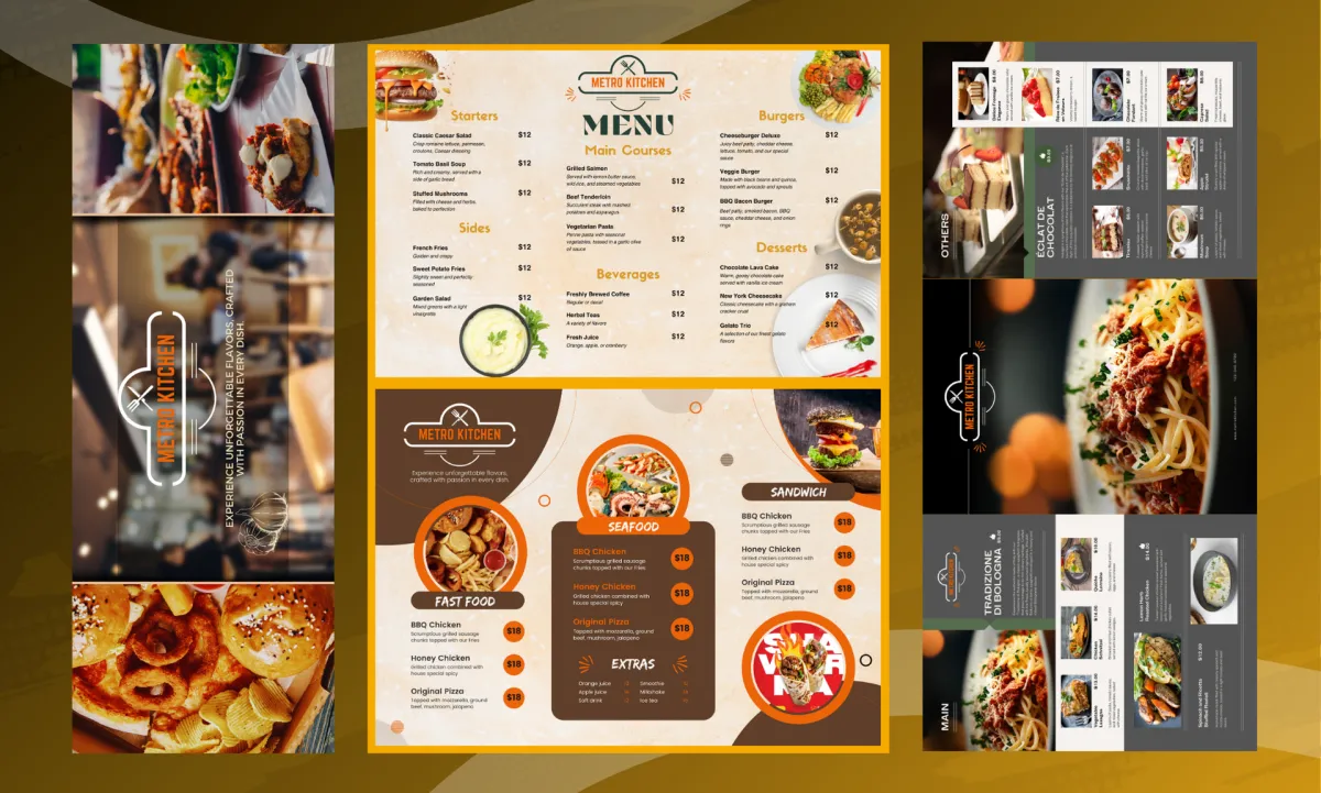 design restaurant social media posts and ads