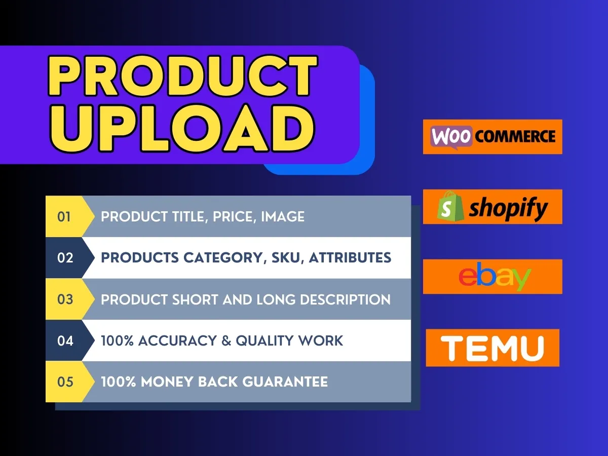 add products or upload products to your wordpress woocommerce website or shopify store