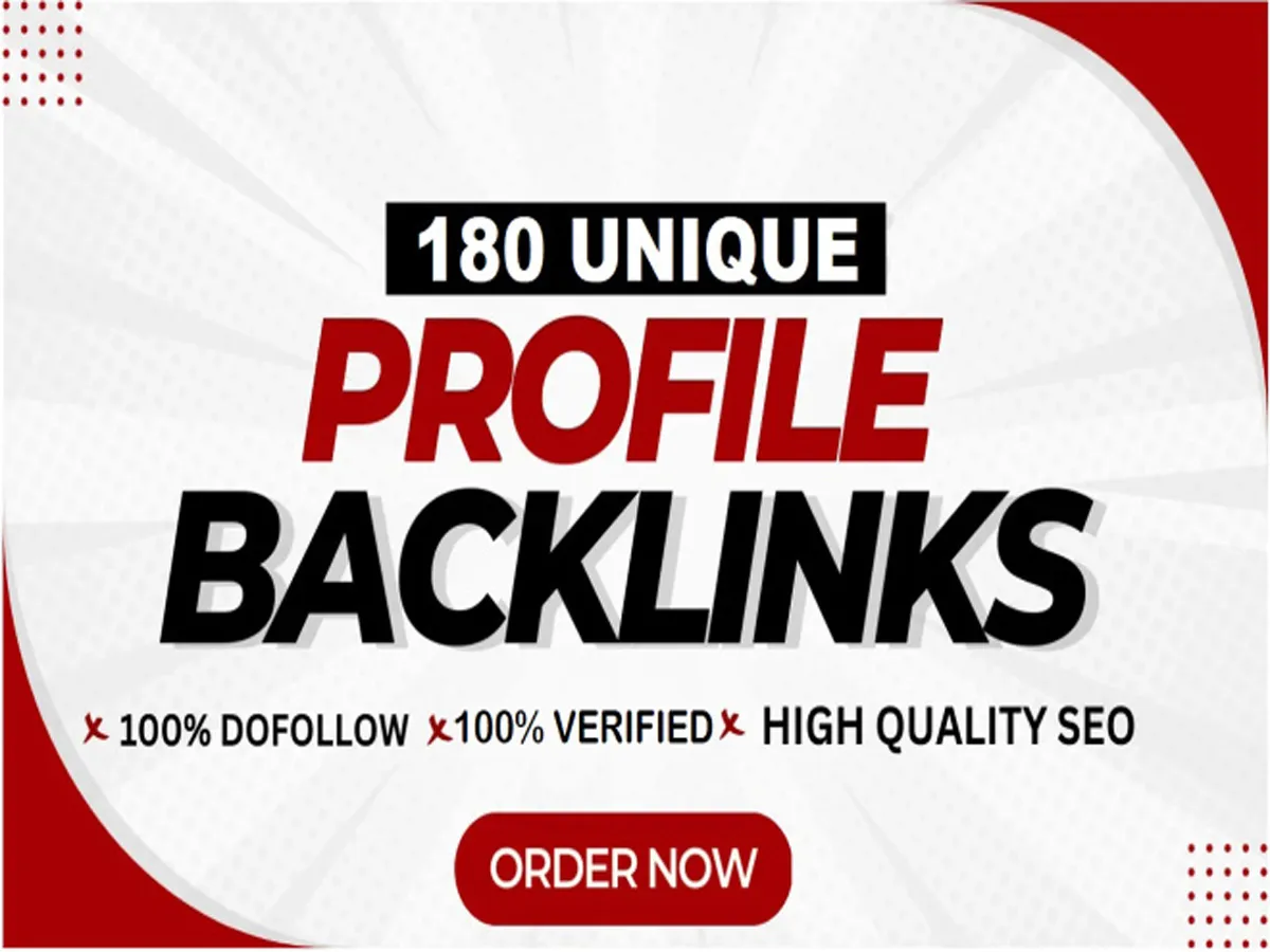 180 Unique Profile Backlinks From High Authority Sites