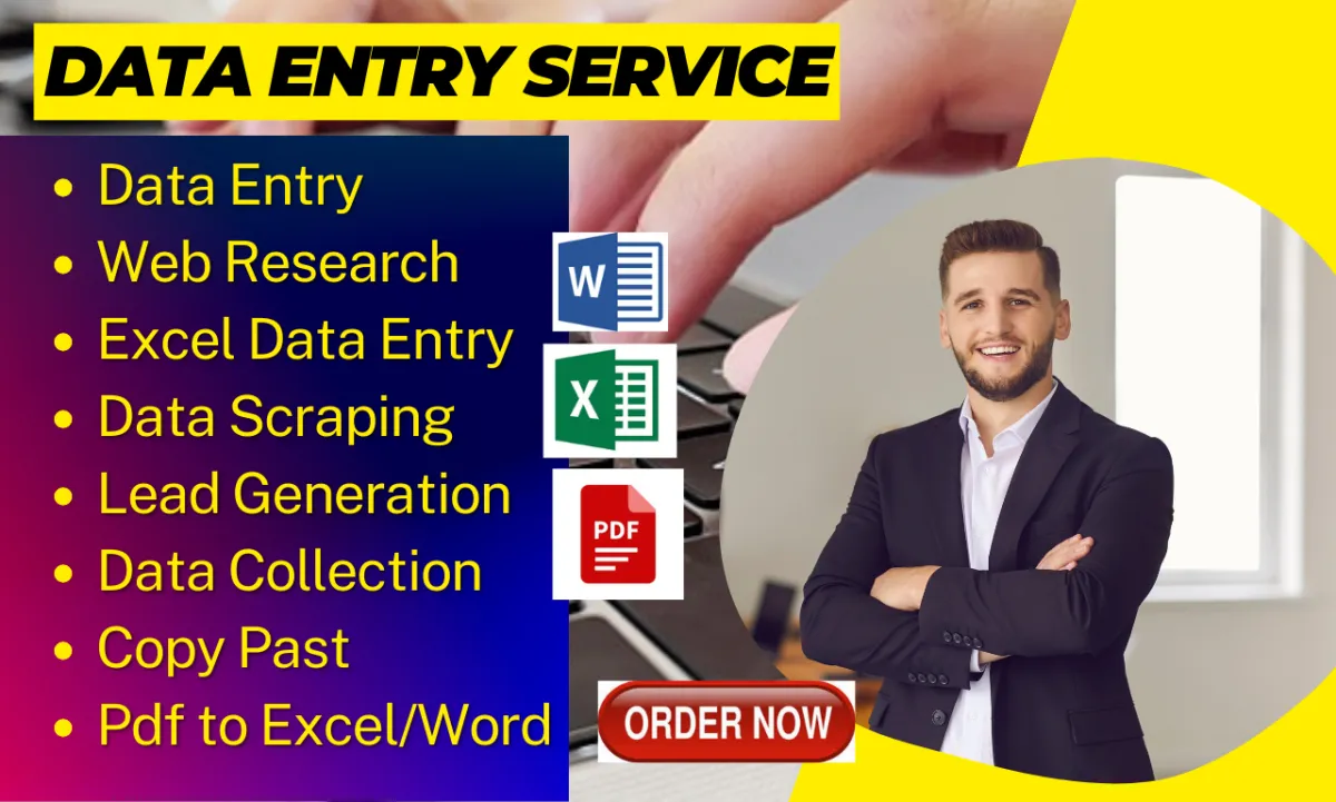 do virtual assistant accurate data entry, web research, data mining, copy paste, pdf, word, excel