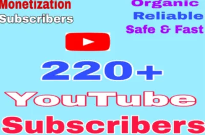 220+ Organic YouTube Subscribers, Non Drop Lifetime Guarantee