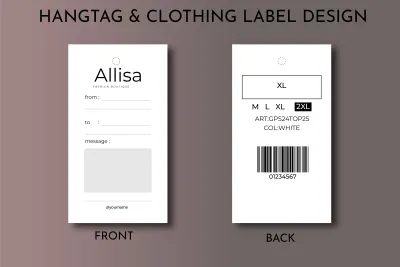 "I will create custom hang tag designs  your clothing brand within 24 hours