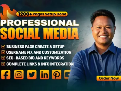 I will create all social media accounts professionally and set up business pages