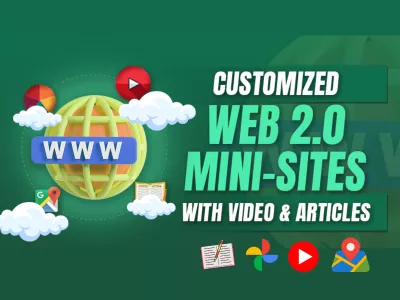 Customized WEB2.0 mini-sites with Video, Map & Unique Articles