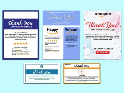 design amazon thank you card, product instructional card