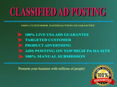 do 50 classified ads submission, manually in USA, UK & Canada