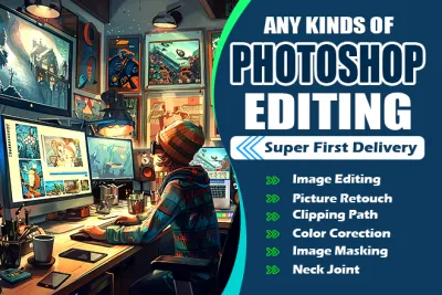 do 20 images any kinds of Photoshop editing