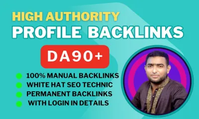 Create 150 High Authority SEO Profile Backlinks DA 90+ plus with White Hat Link Building