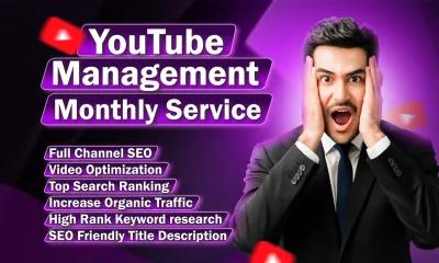  provide monthly youtube management service